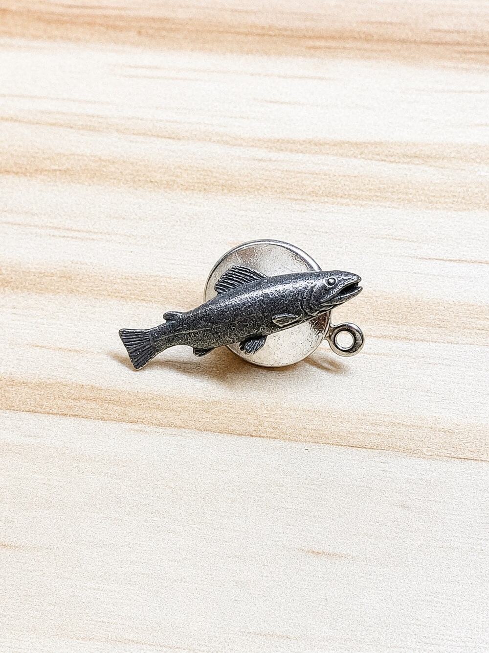 Sid Bell Vintage Salmon Fish Bass Pin Sterling Silver Tie Tack